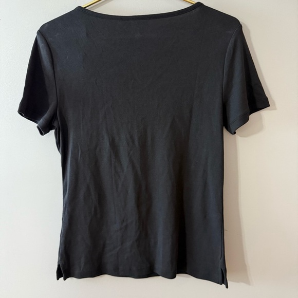 Tommy Hilfiger Black Fitted Cut Out Short Sleeve Tee size L - Picture 2 of 9